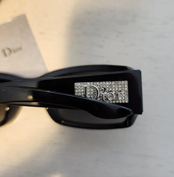 Sale🌟 Dior Night 4 Y2K AM1 Vintage Mod Swarovski Crystal Logo Sunglasses - Picture 6 of 15